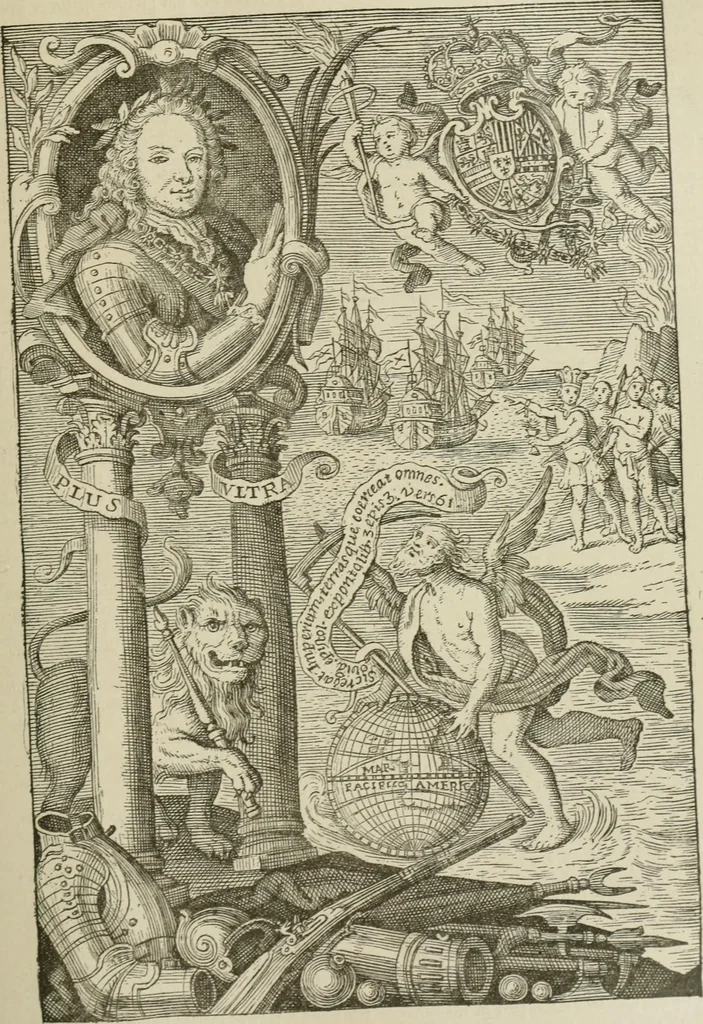 An illustration from Narrative and critical history of America, 1884, leaf 218