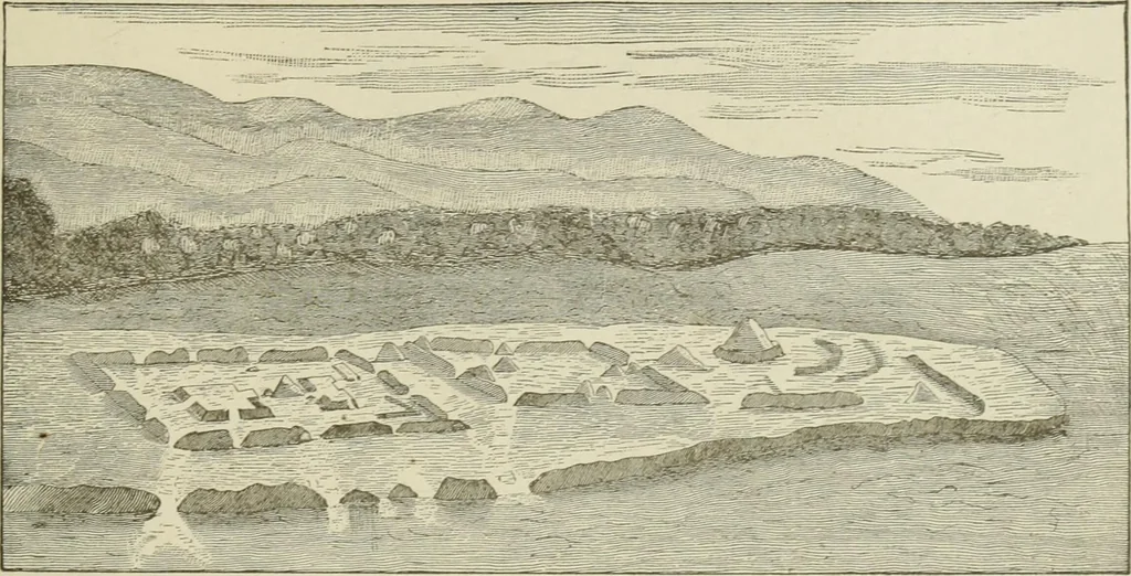 An illustration from Narrative and critical history of America, 1884, leaf 462