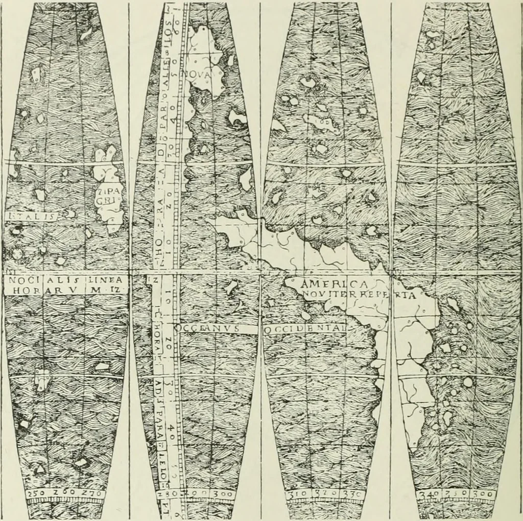 An illustration from Narrative and critical history of America, 1884, leaf 145
