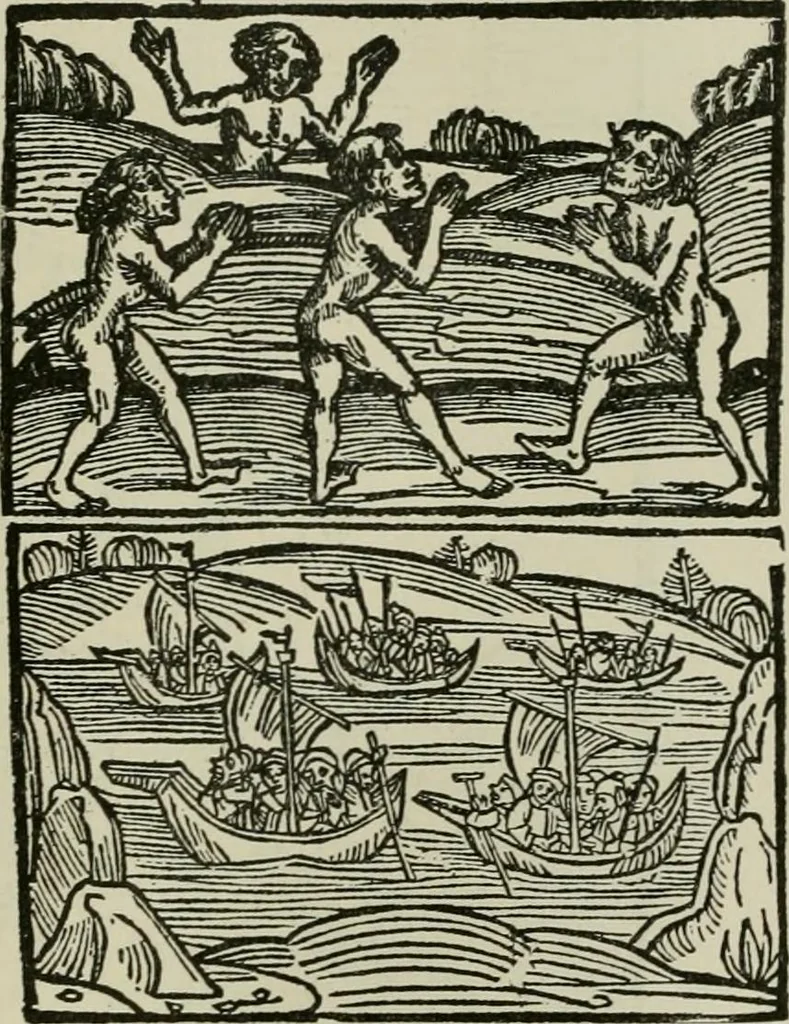 An illustration from Narrative and critical history of America, 1884, leaf 184
