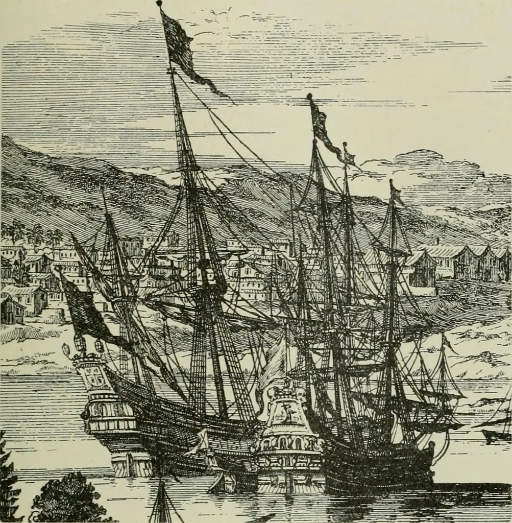 An illustration from Narrative and critical history of America, 1884, leaf 292