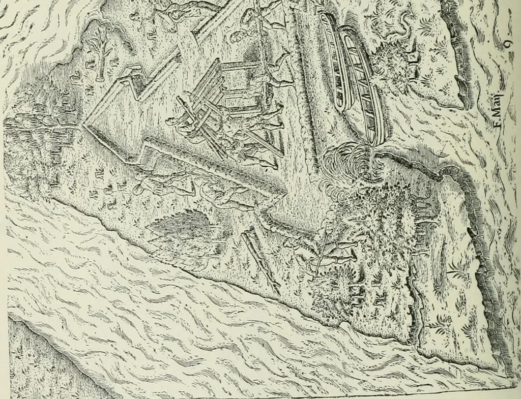 An illustration from Narrative and critical history of America, 1884, leaf 293