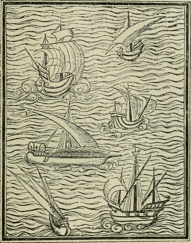 An illustration from Narrative and critical history of America, 1884, leaf 32