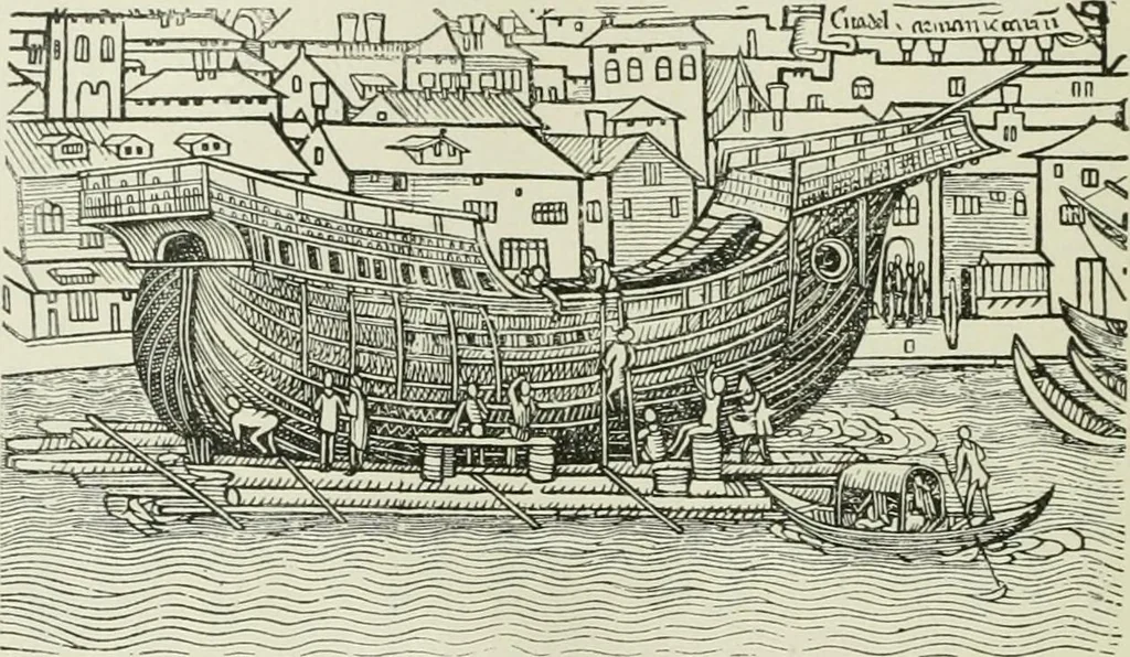 An illustration from Narrative and critical history of America, 1884, leaf 33