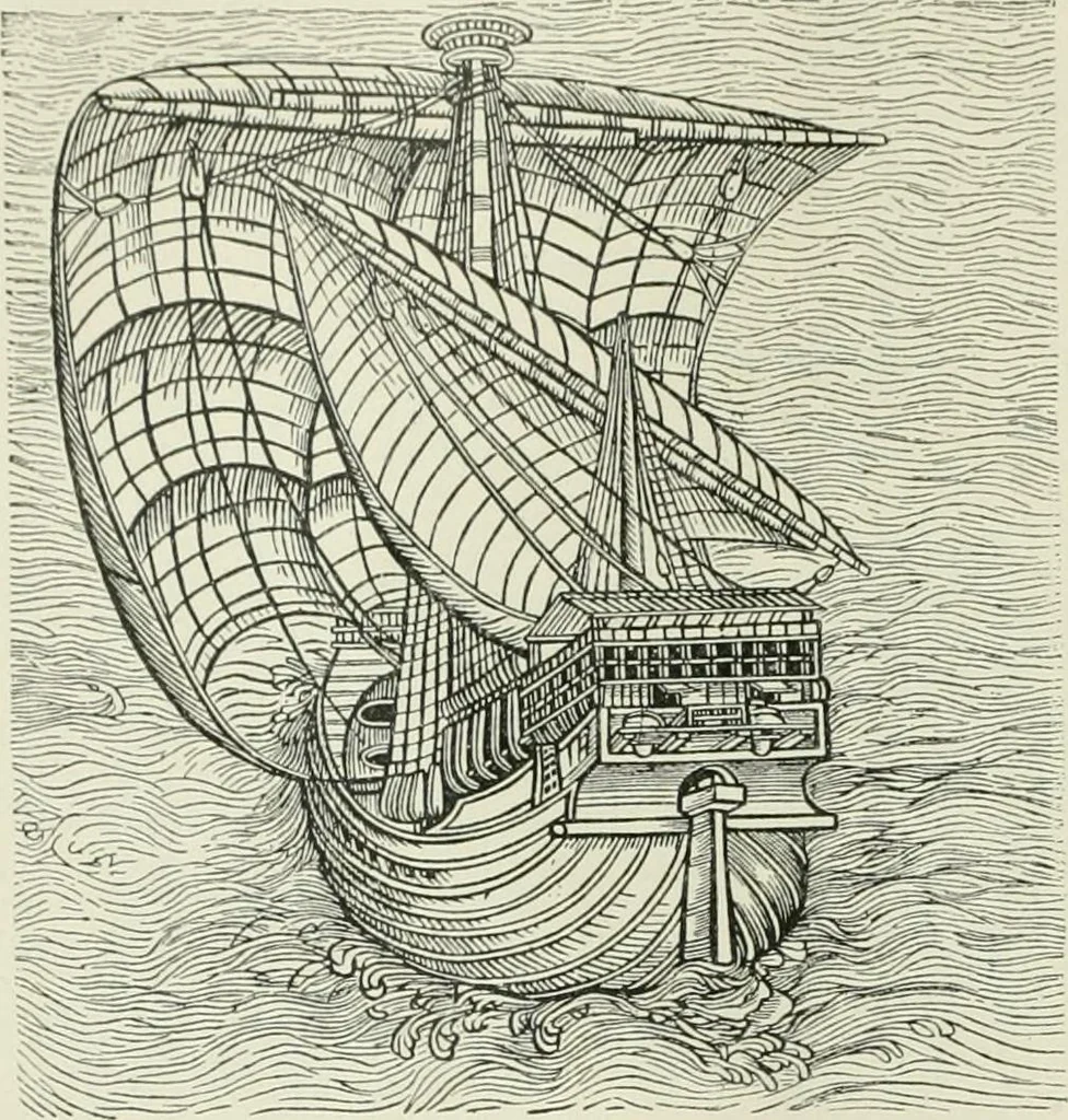 An illustration from Narrative and critical history of America, 1884, leaf 35