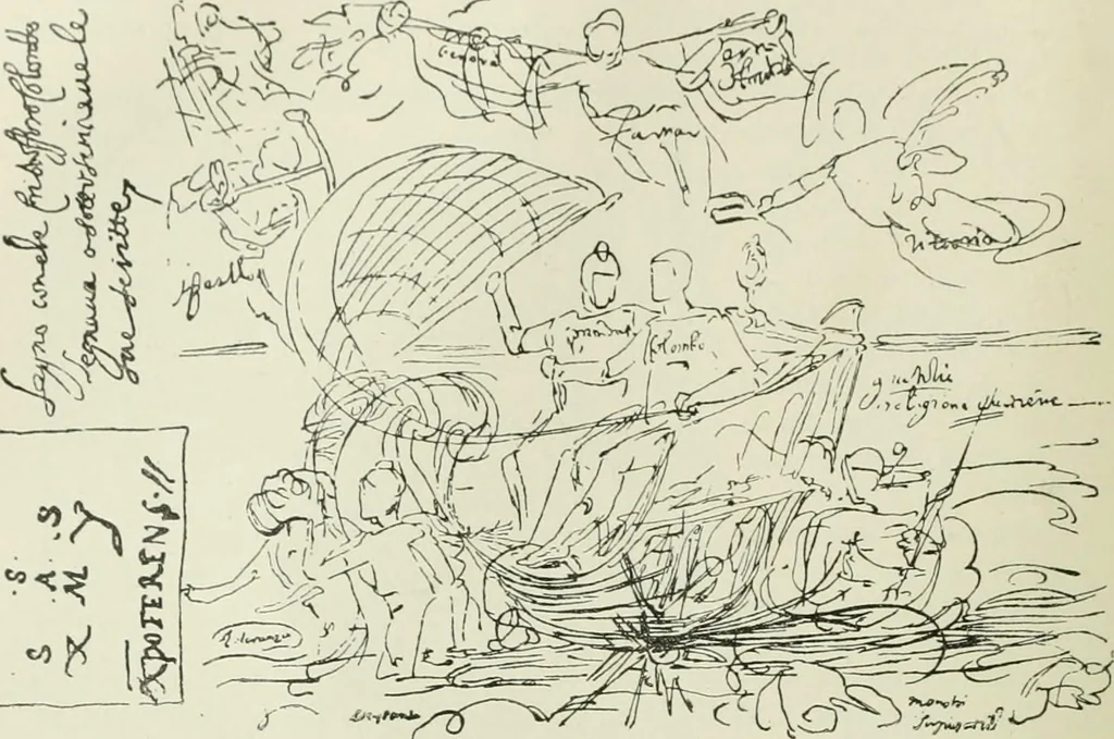 An illustration from Narrative and critical history of America, 1884, leaf 37