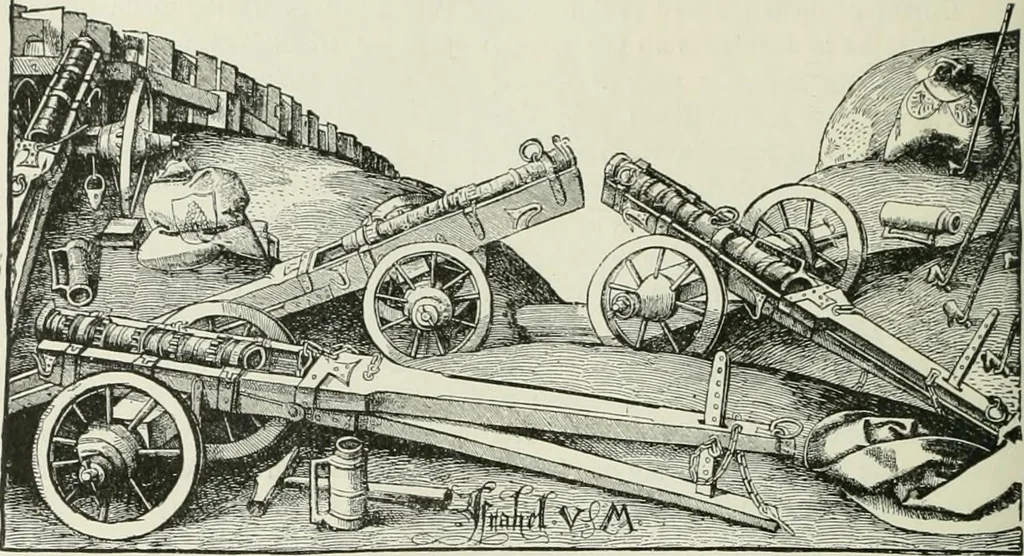 An illustration from Narrative and critical history of America, 1884, leaf 377