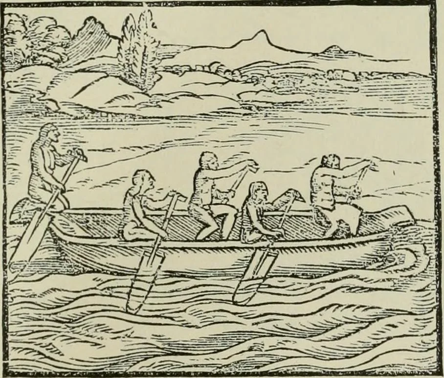 An illustration from Narrative and critical history of America, 1884, leaf 42