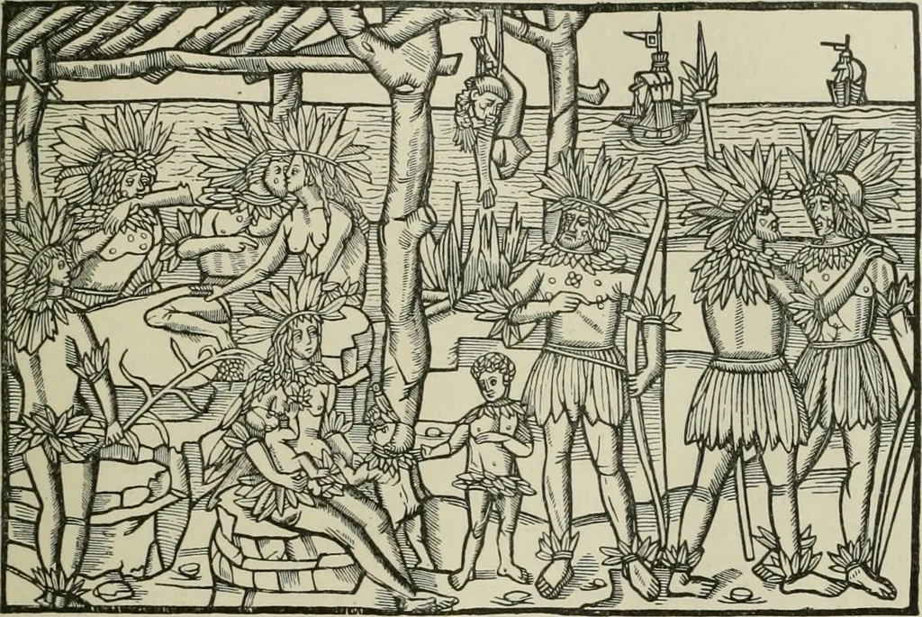 An illustration from Narrative and critical history of America, 1884, leaf 44