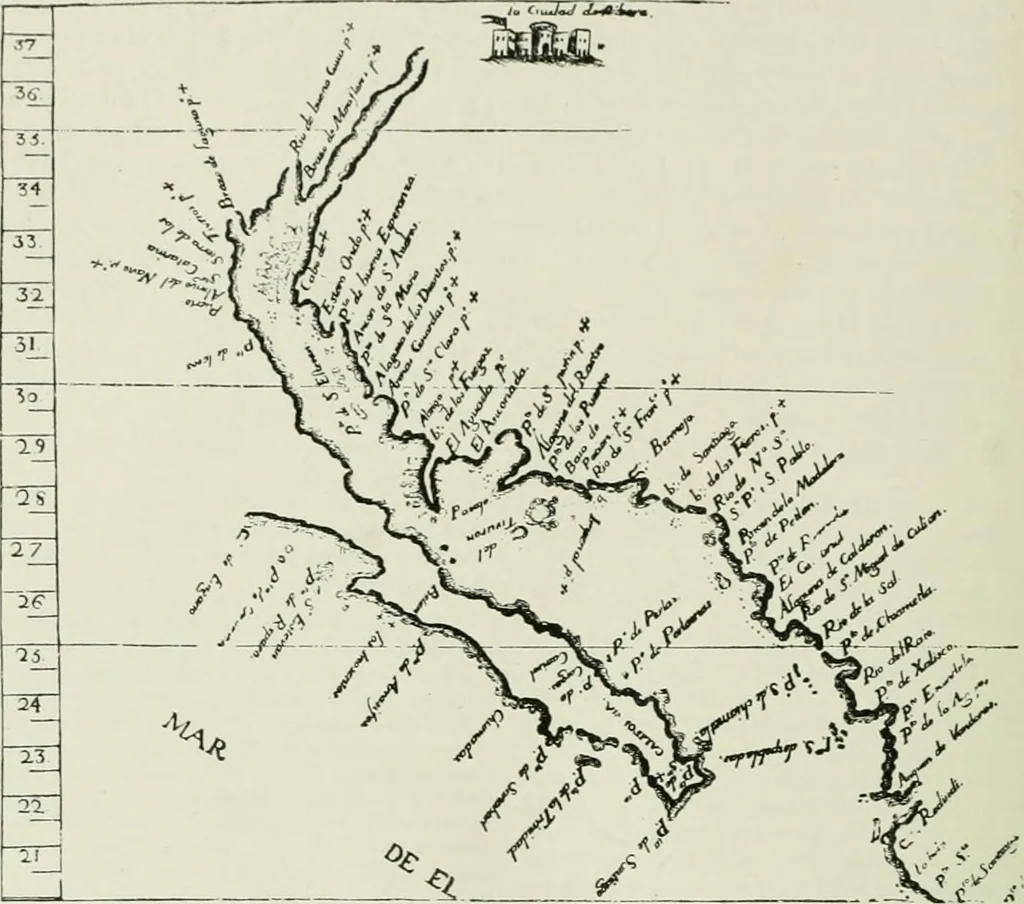 An illustration from Narrative and critical history of America, 1884, leaf 475