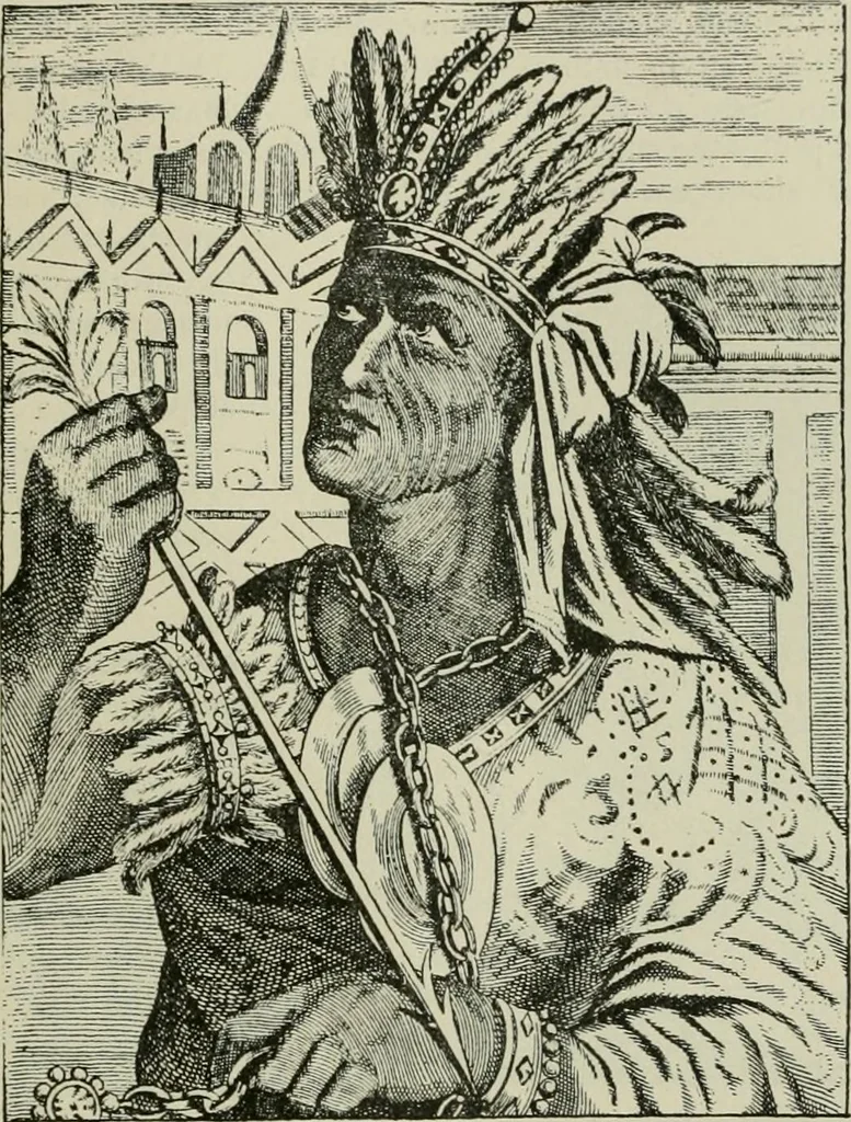 An illustration from Narrative and critical history of America, 1884, leaf 546