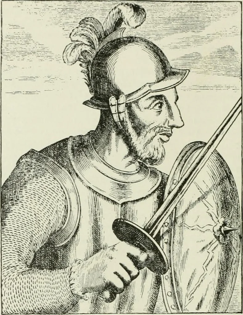 An illustration from Narrative and critical history of America, 1884, leaf 549