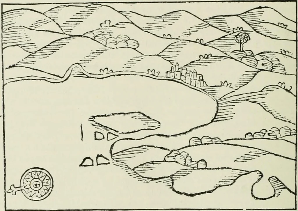 An illustration from Narrative and critical history of America, 1884, leaf 579