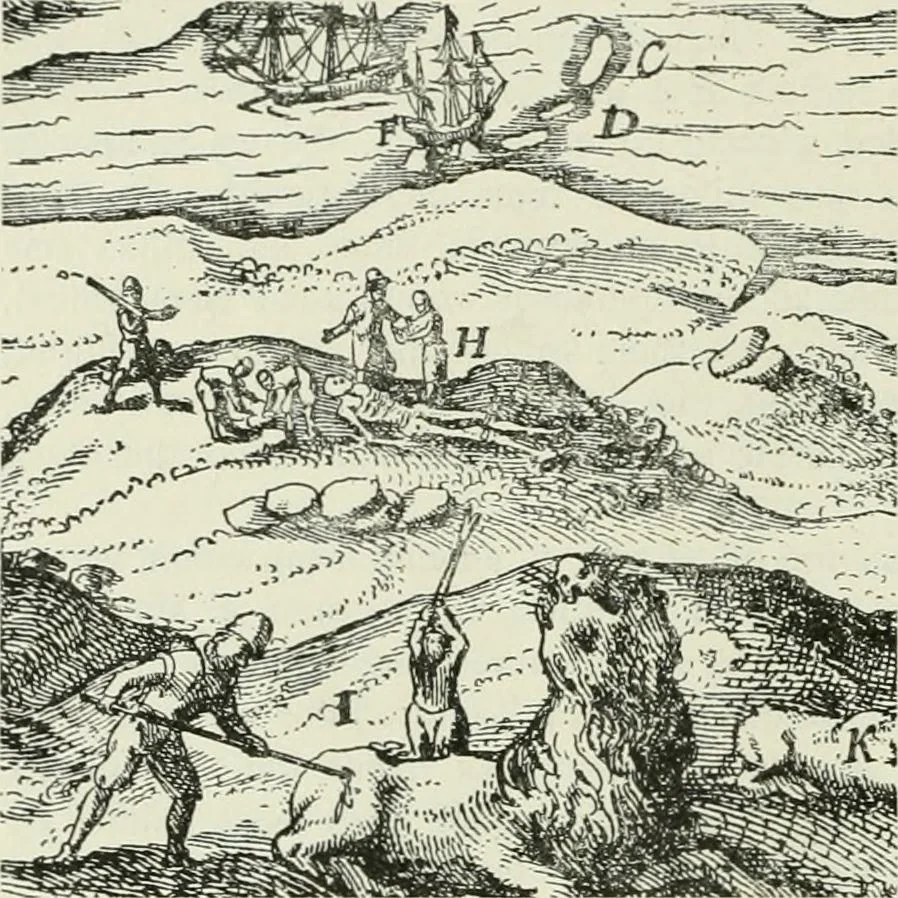 An illustration from Narrative and critical history of America, 1884, leaf 633