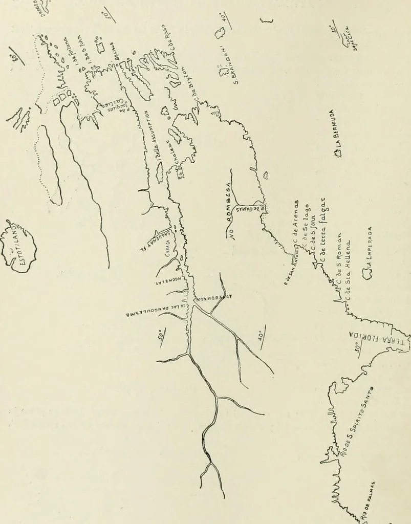 An illustration from Narrative and critical history of America, 1884, leaf 145