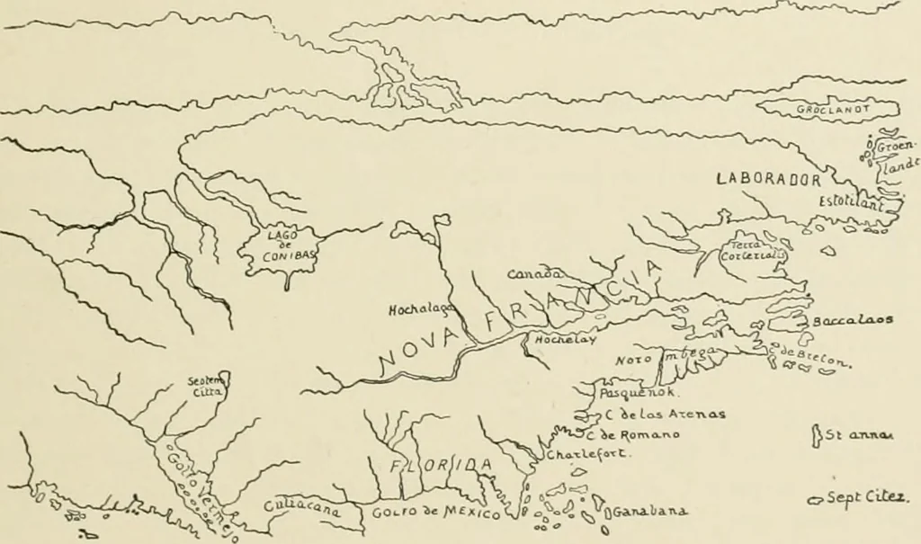 An illustration from Narrative and critical history of America, 1884, leaf 148