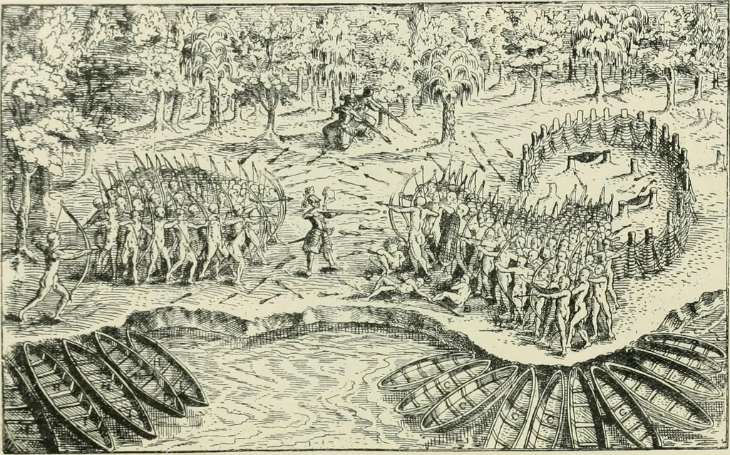 An illustration from Narrative and critical history of America, 1884, leaf 167
