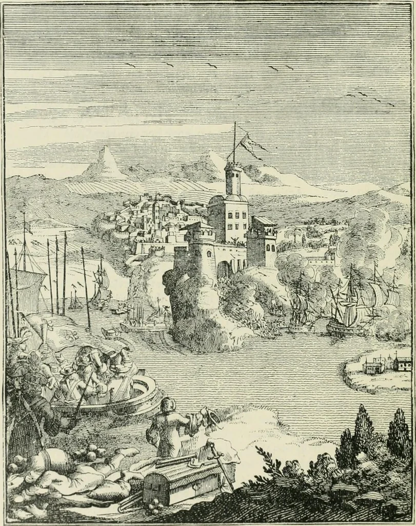 An illustration from Narrative and critical history of America, 1884, leaf 175