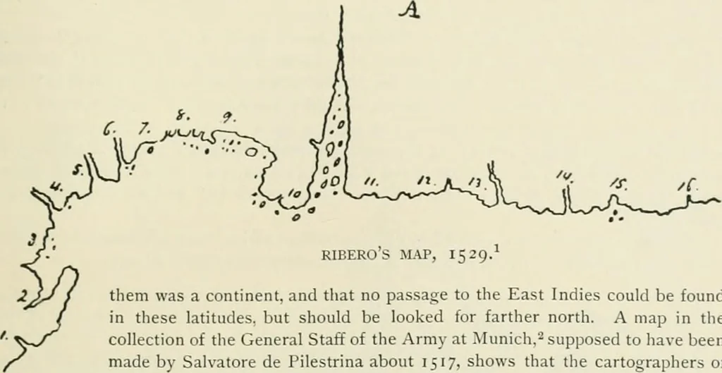 An illustration from Narrative and critical history of America, 1884, leaf 464