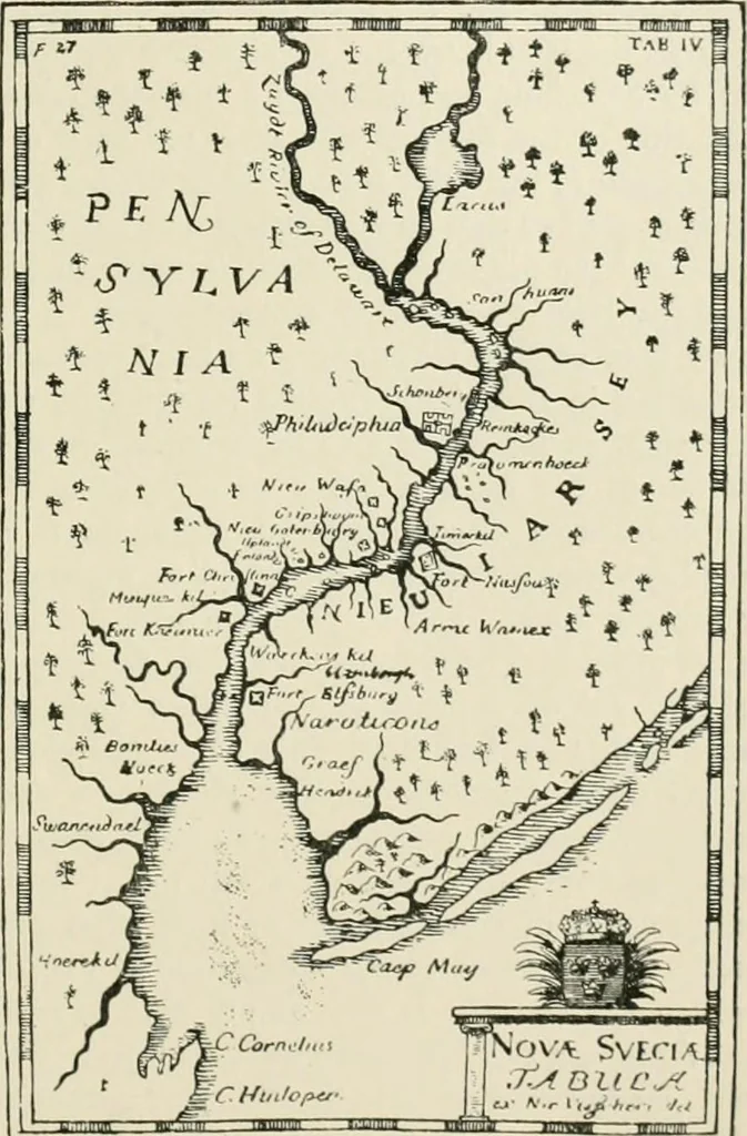 An illustration from Narrative and critical history of America, 1884, leaf 520