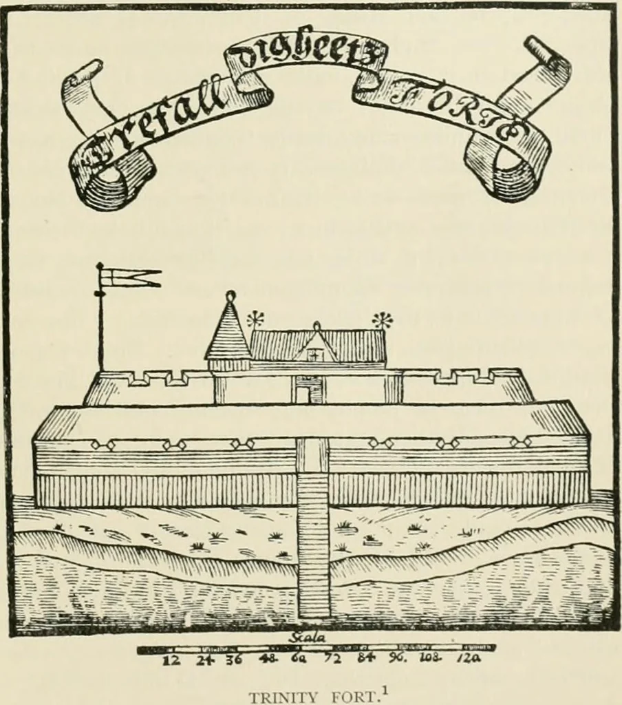 An illustration from Narrative and critical history of America, 1884, leaf 526