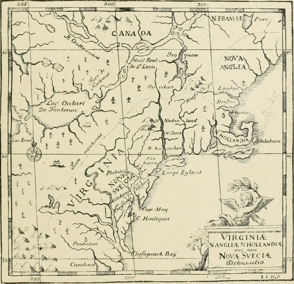 An illustration from Narrative and critical history of America, 1884, leaf 538