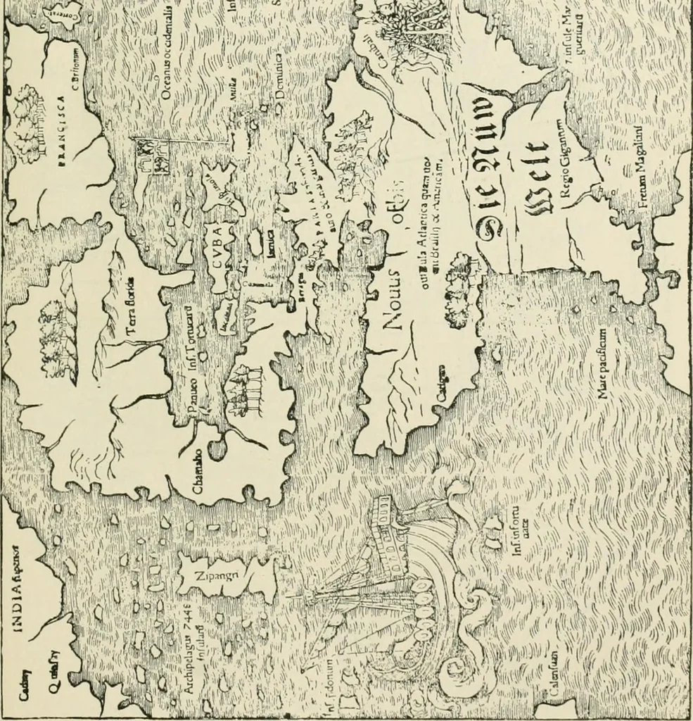 An illustration from Narrative and critical history of America, 1884, leaf 88