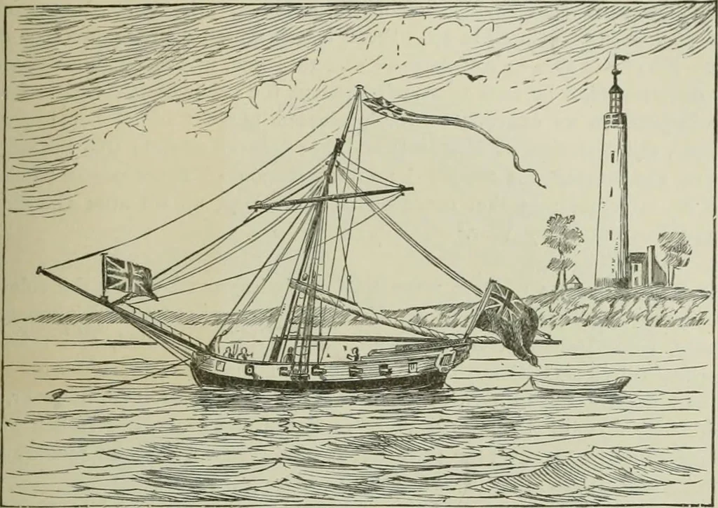 An illustration from Narrative and critical history of America, 1884, leaf 142