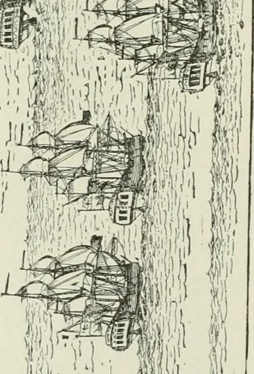 An illustration from Narrative and critical history of America, 1884, leaf 155