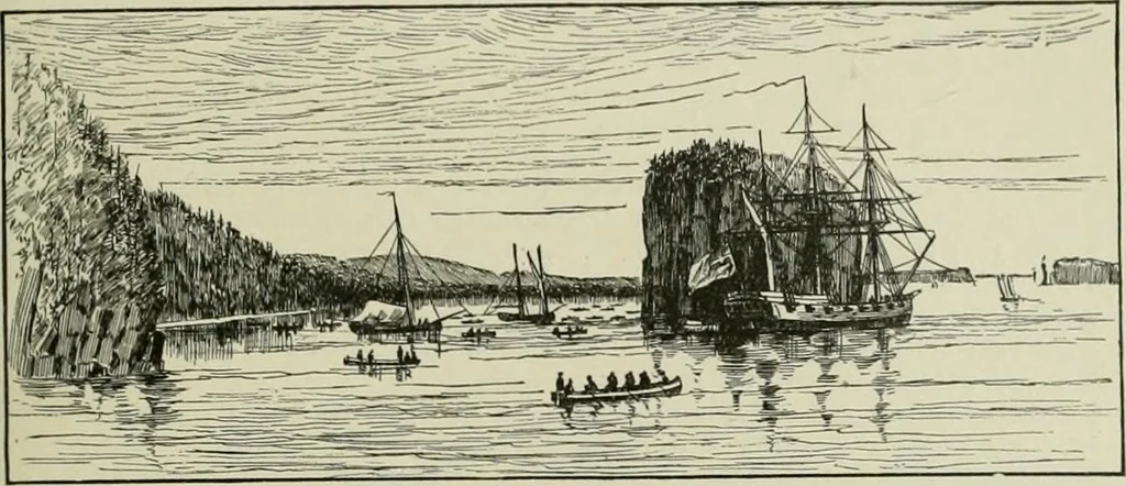 An illustration from Narrative and critical history of America, 1884, leaf 472