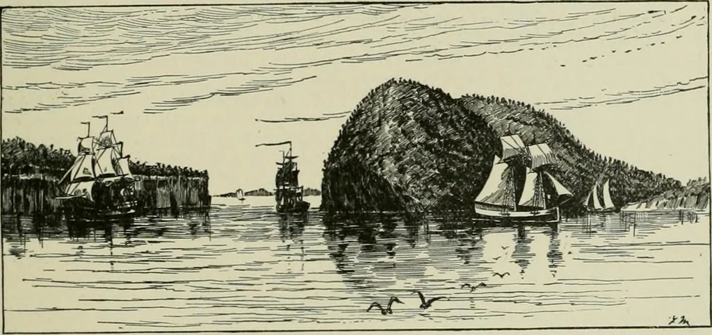 An illustration from Narrative and critical history of America, 1884, leaf 472