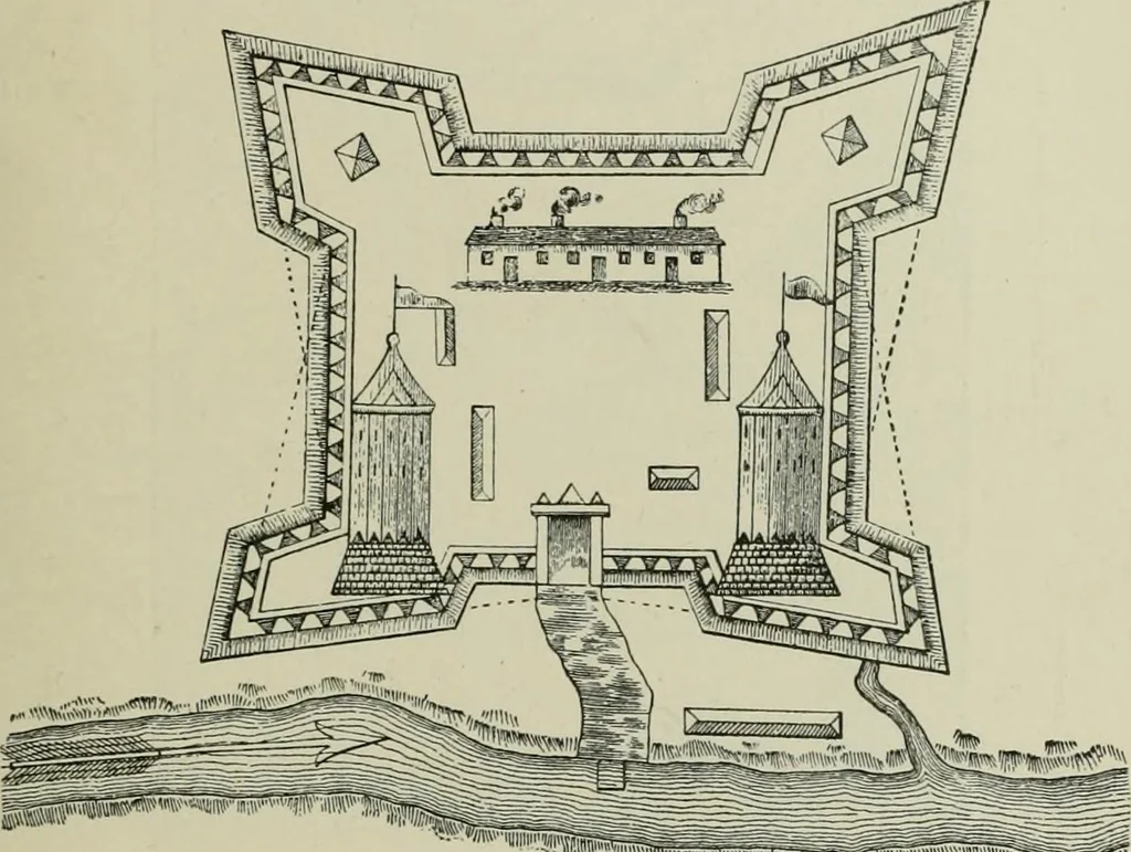 An illustration from Narrative and critical history of America, 1884, leaf 538