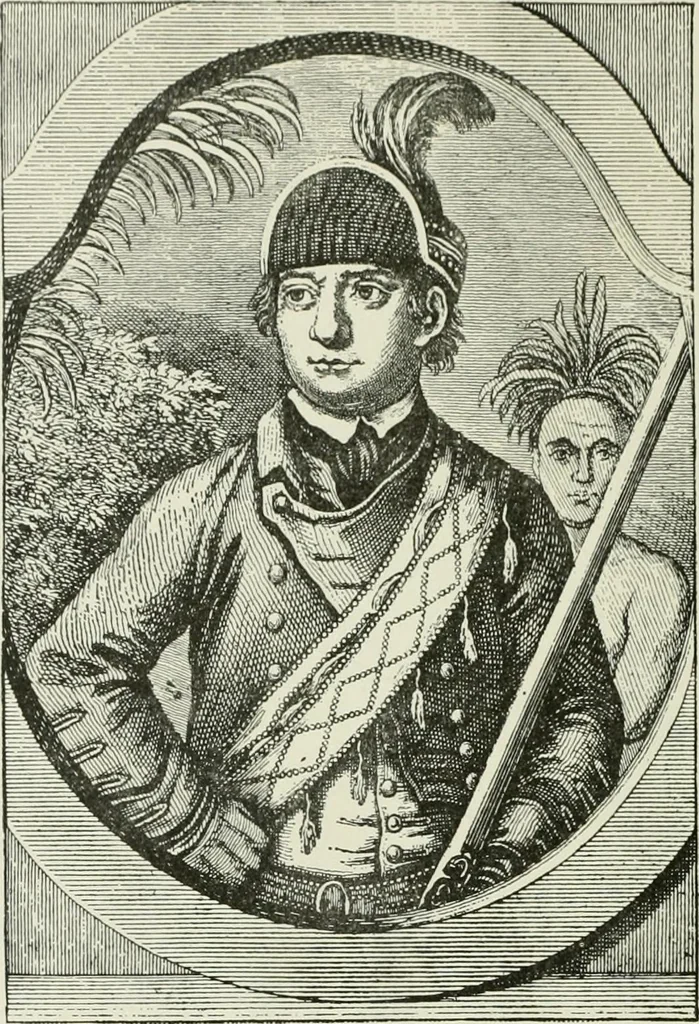 An illustration from Narrative and critical history of America, 1884, leaf 581