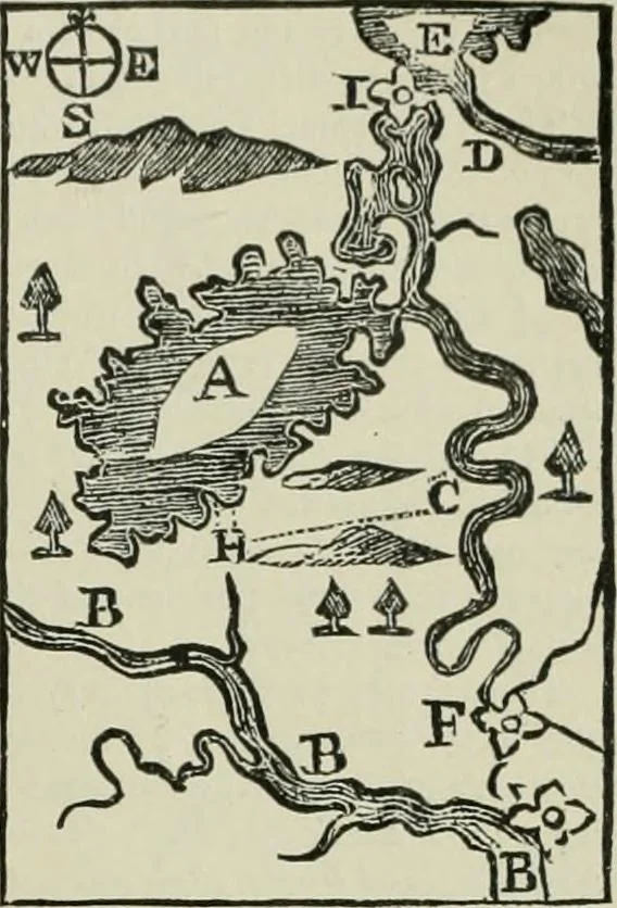 An illustration from Narrative and critical history of America, 1884, leaf 608