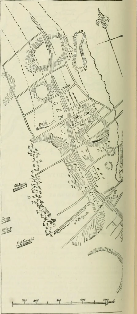 An illustration from Narrative and critical history of America, 1884, leaf 443