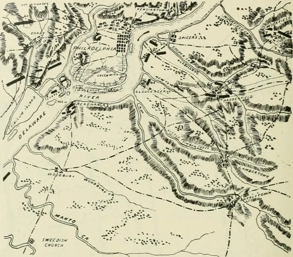 An illustration from Narrative and critical history of America, 1884, leaf 459