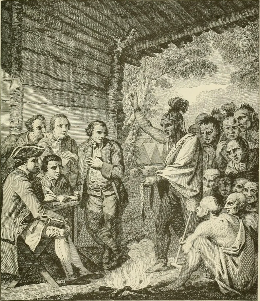An illustration from Narrative and critical history of America, 1884, leaf 712