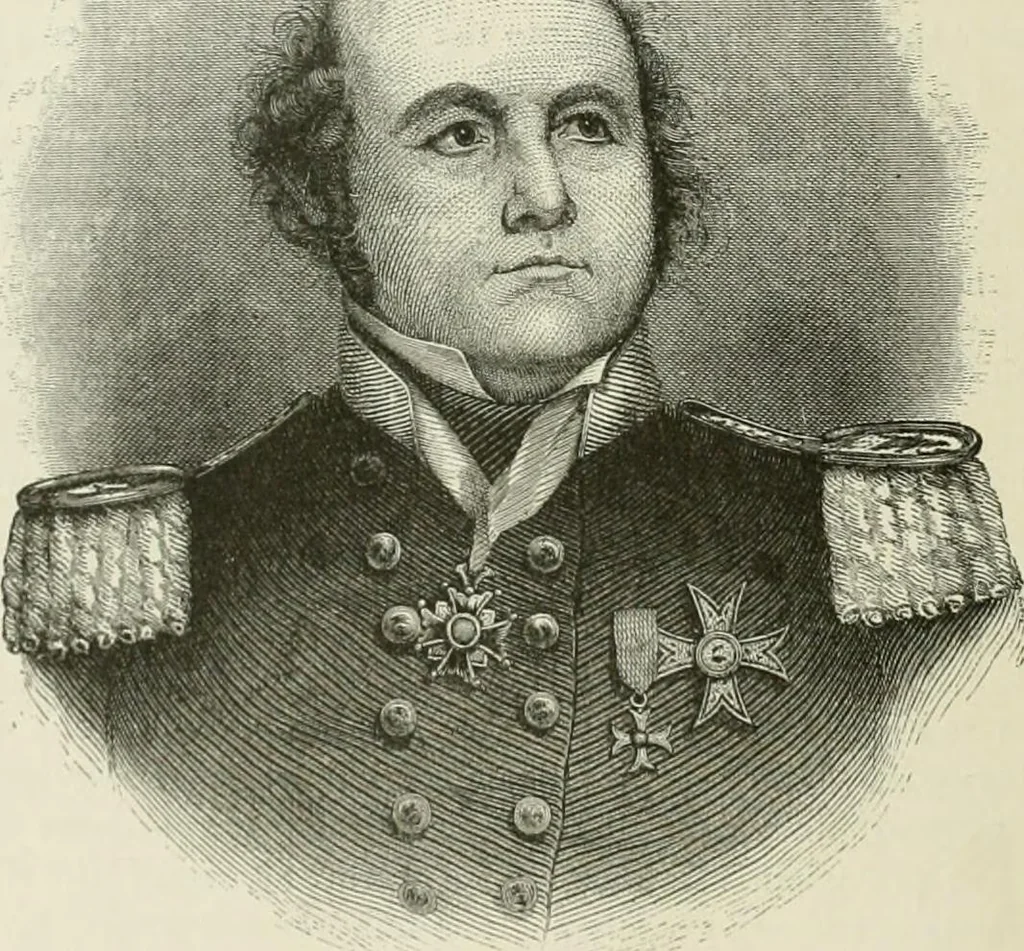 An illustration from Narrative and critical history of America, 1884, leaf 105