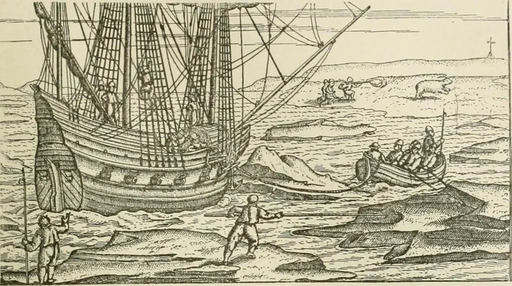 An illustration from Narrative and critical history of America, 1884, leaf 128