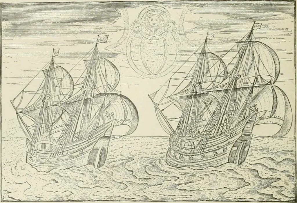 An illustration from Narrative and critical history of America, 1884, leaf 129