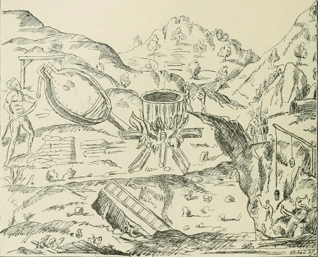 An illustration from Narrative and critical history of America, 1884, leaf 207