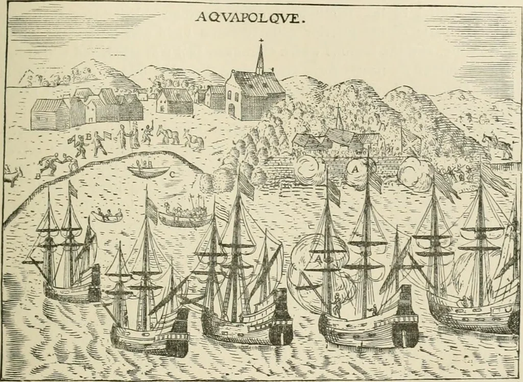 An illustration from Narrative and critical history of America, 1884, leaf 212