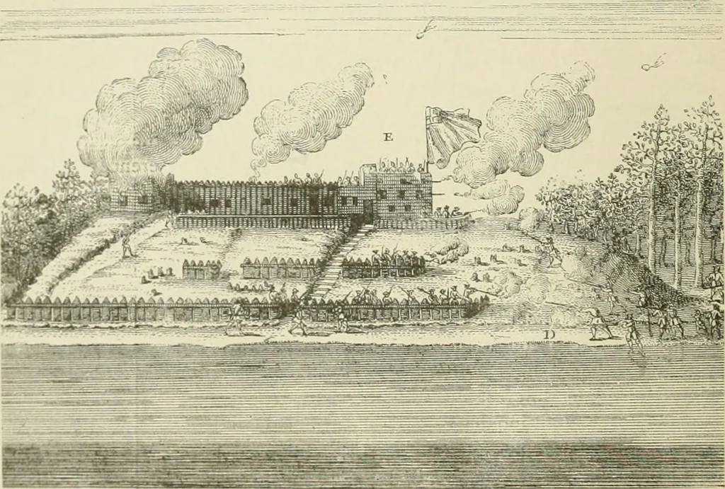 An illustration from Narrative and critical history of America, 1884, leaf 23