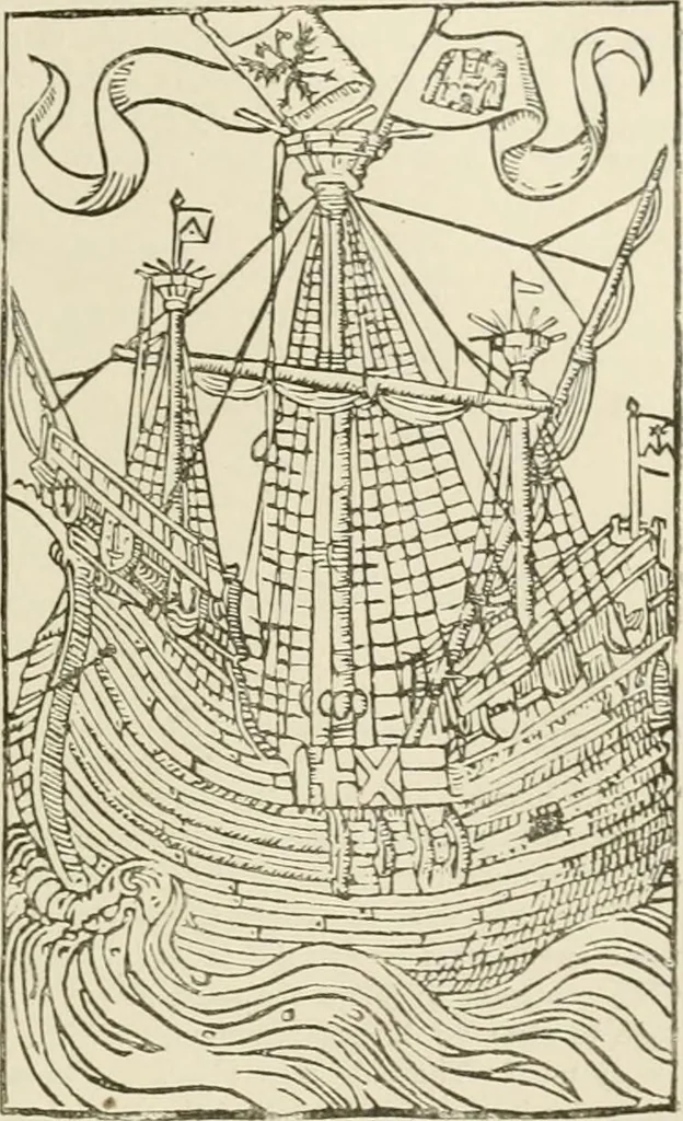 An illustration from Narrative and critical history of America, 1884, leaf 396