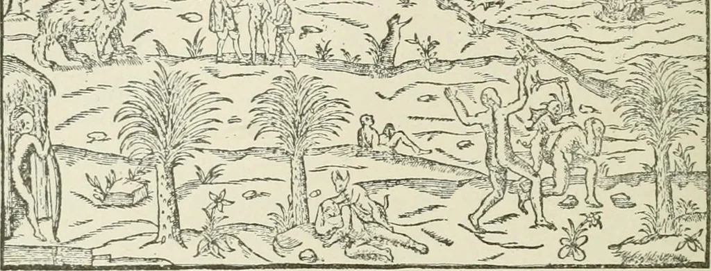 An illustration from Narrative and critical history of America, 1884, leaf 407