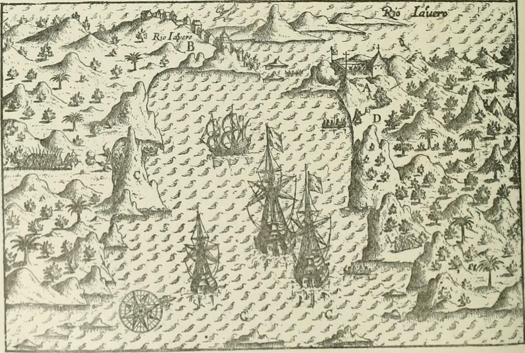 An illustration from Narrative and critical history of America, 1884, leaf 417