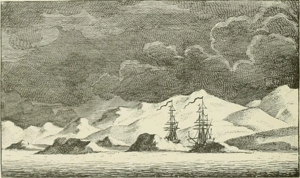 An illustration from Narrative and critical history of America, 1884, leaf 43