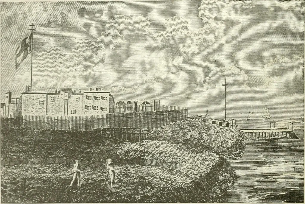 An illustration from Narrative and critical history of America, 1884, leaf 45