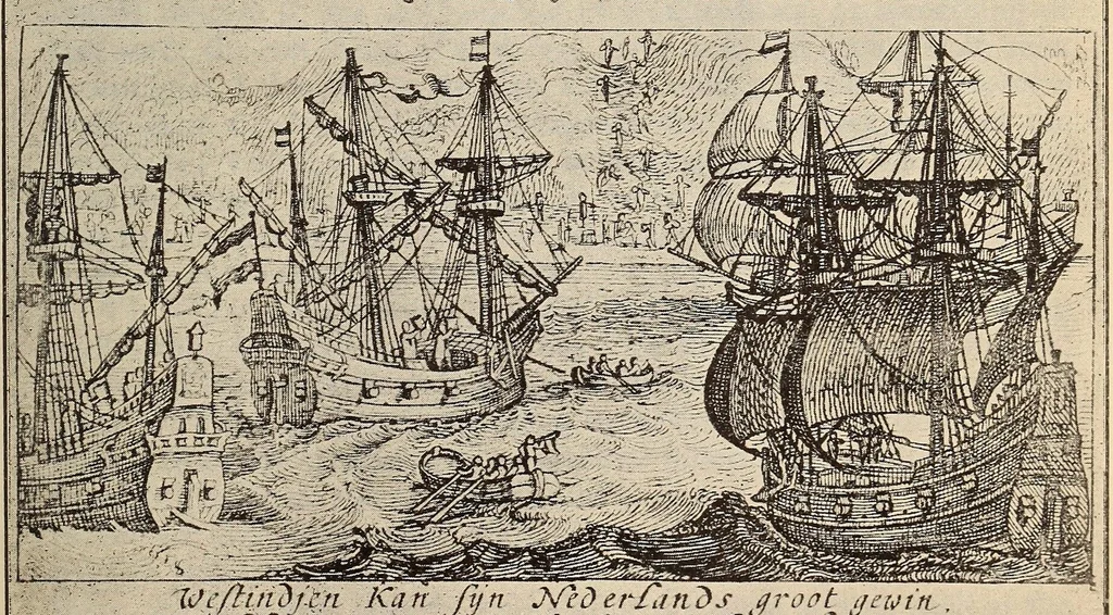 An illustration from Narratives of New Netherland, 1609-1664;, 1909, leaf 119