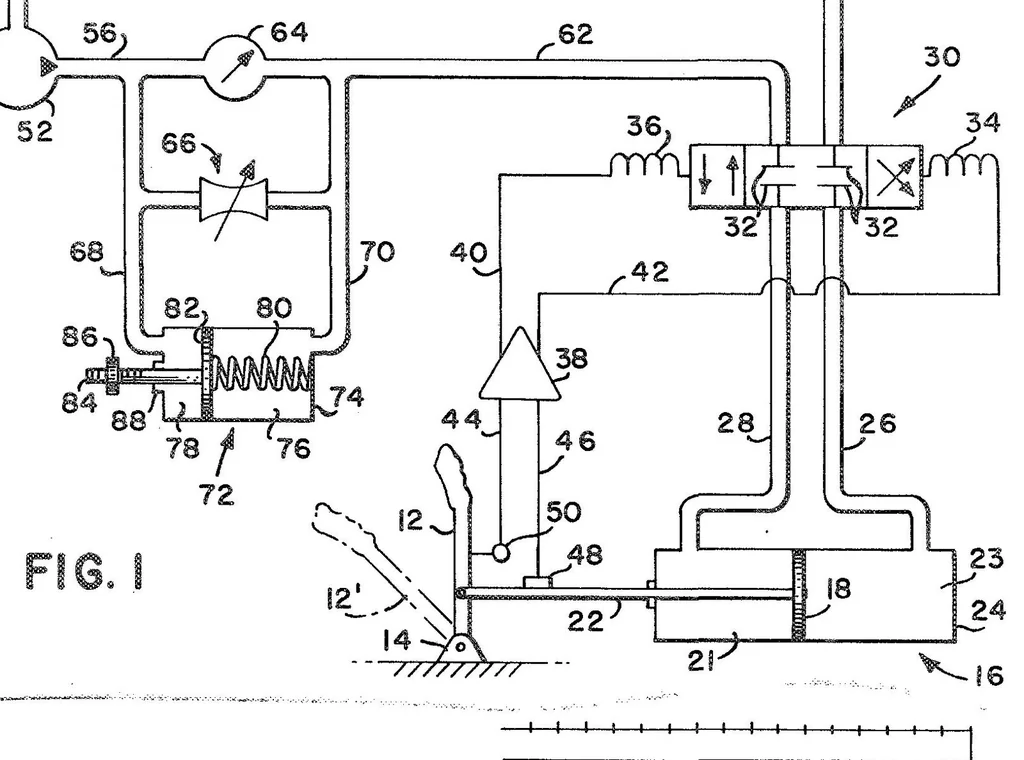 An illustration from Energy limiter for hydraulic actuators Patent, 1971, leaf 2